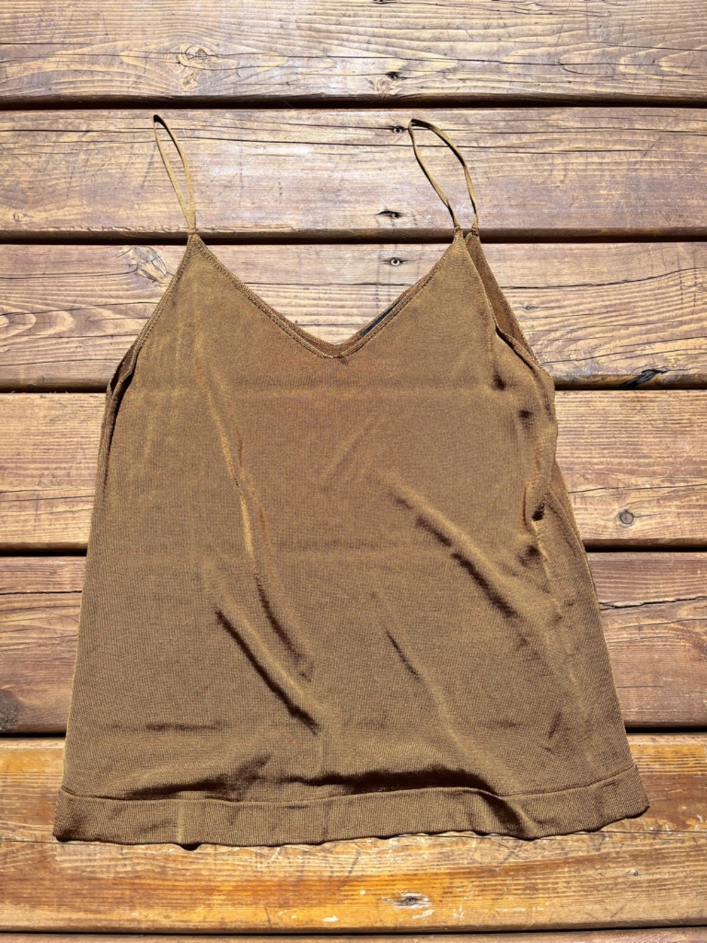 Zara Knit shimmery gold cami tank top